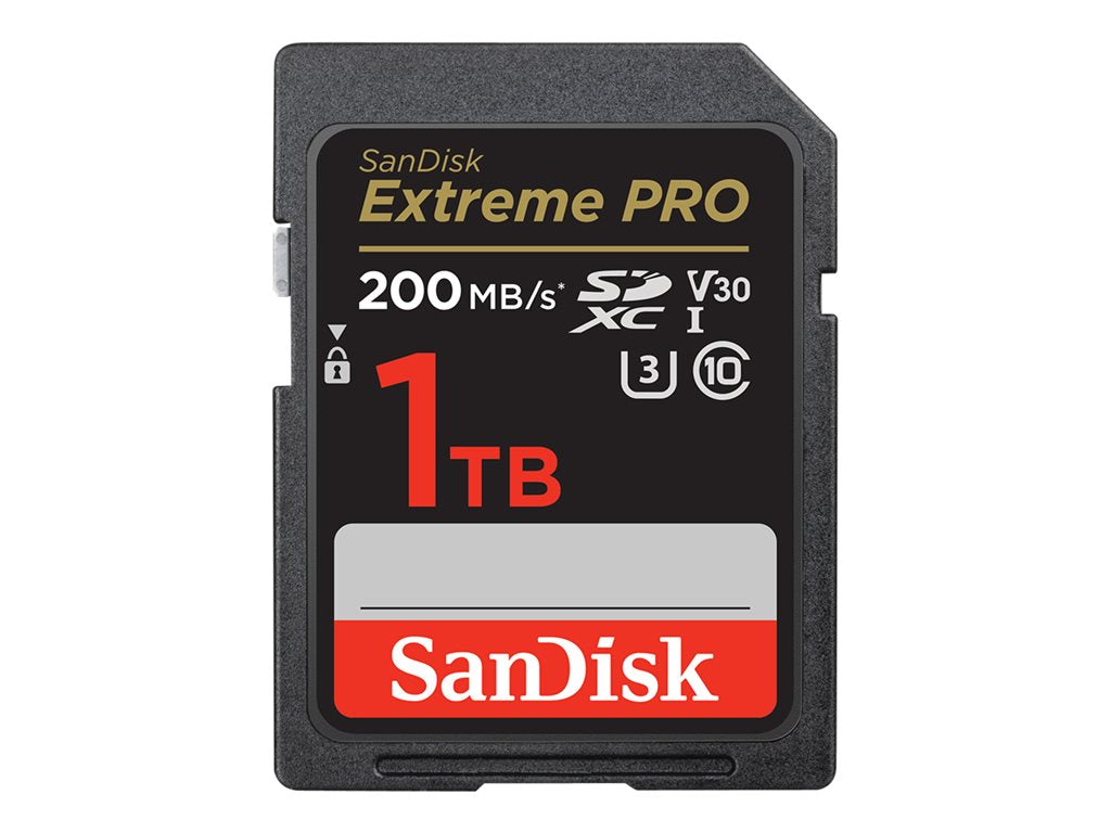 SanDisk Extreme Pro - Flash memory card - 1 TB - Video Class V30 / UHS-I U3 / Class10 - SDXC UHS-I SDSDXXD-1T00-ANCIN