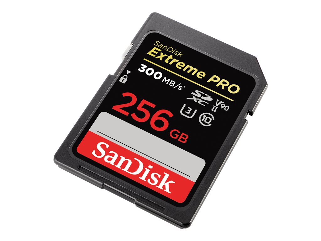 SanDisk Extreme Pro - Flash memory card - 256 GB - Video Class V90 / UHS-II U3 / Class10 - 1733x/2000x - SDXC UHS-II SDSDXDK-256G-ANCIN
