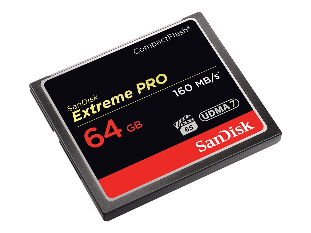 SanDisk Extreme Pro - Flash memory card - 64 GB - 1000x/1067x - CompactFlash SDCFXPS-064G-A46