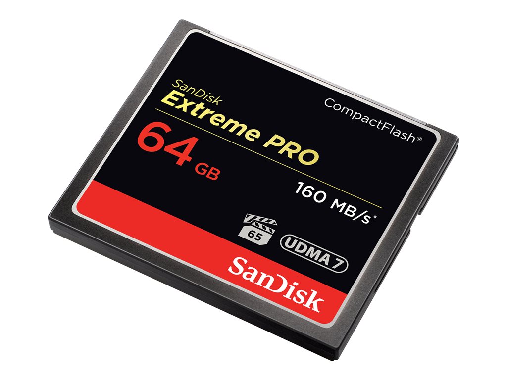 SanDisk Extreme Pro - Flash memory card - 64 GB - 1000x/1067x - CompactFlash SDCFXPS-064G-A46