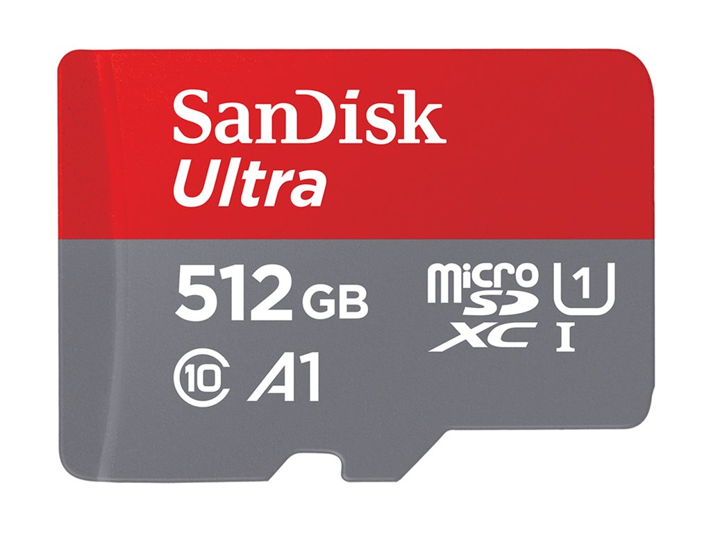 SanDisk Ultra - Flash memory card (microSDXC to SD adapter included) - 512 GB - A1 / UHS Class 1 / Class10 - microSDXC