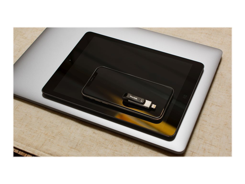 SanDisk iXpand Go - USB flash drive - 64 GB - USB 3.0 / Lightning SDIX60N-064G-AN6NN