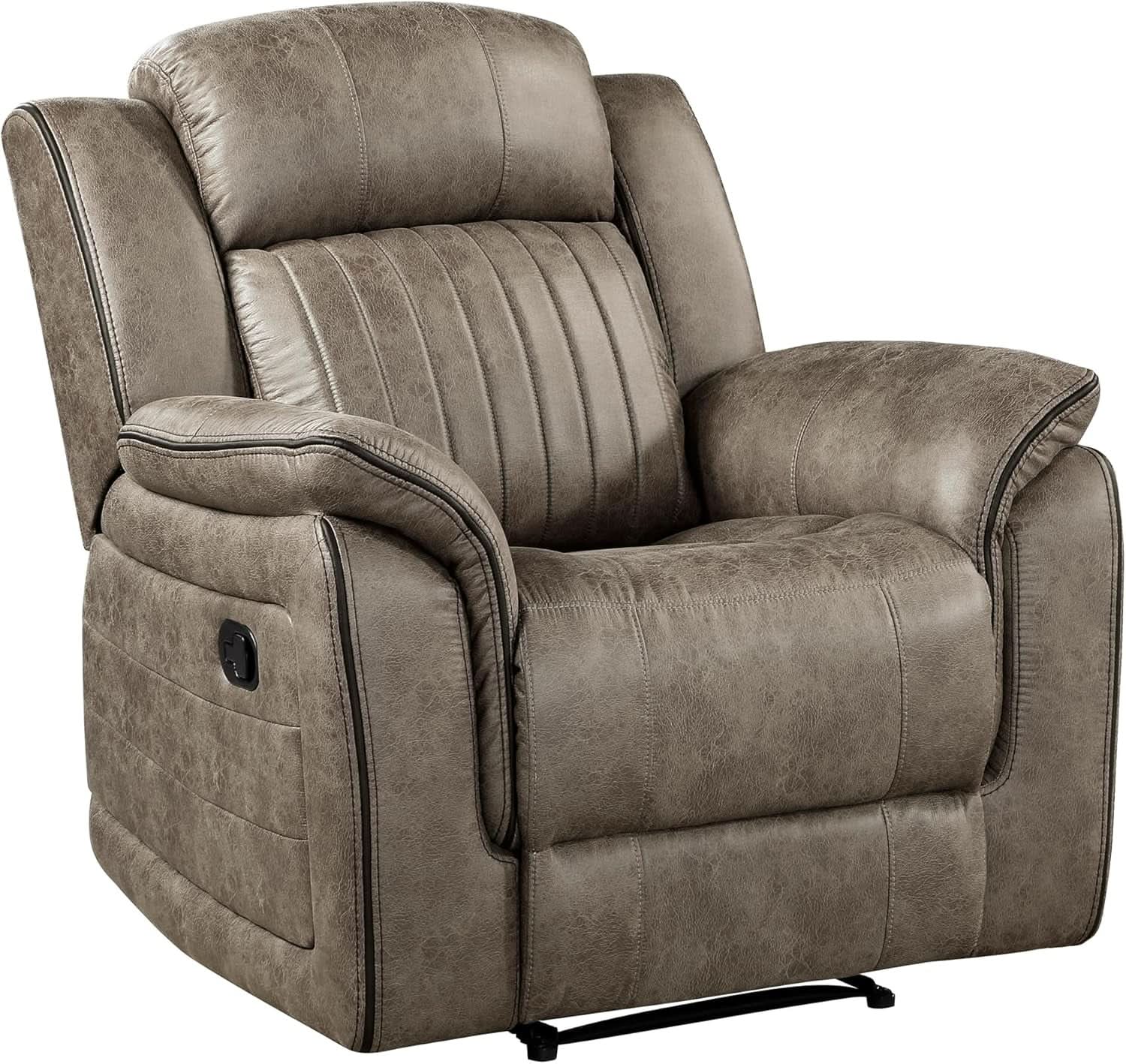 Sandy Brown Microfiber 3 Piece Reclining Living Room Set