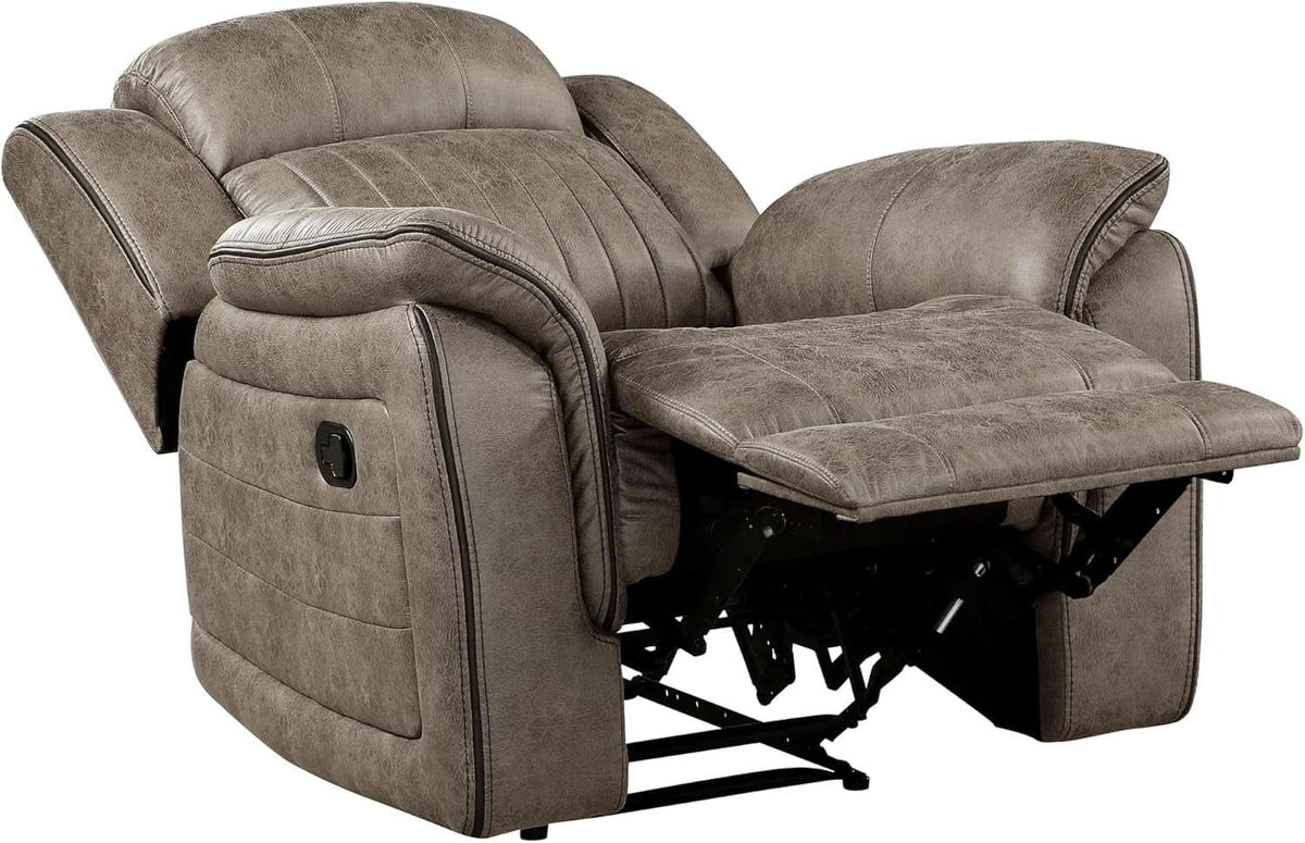 Sandy Brown Microfiber 3 Piece Reclining Living Room Set