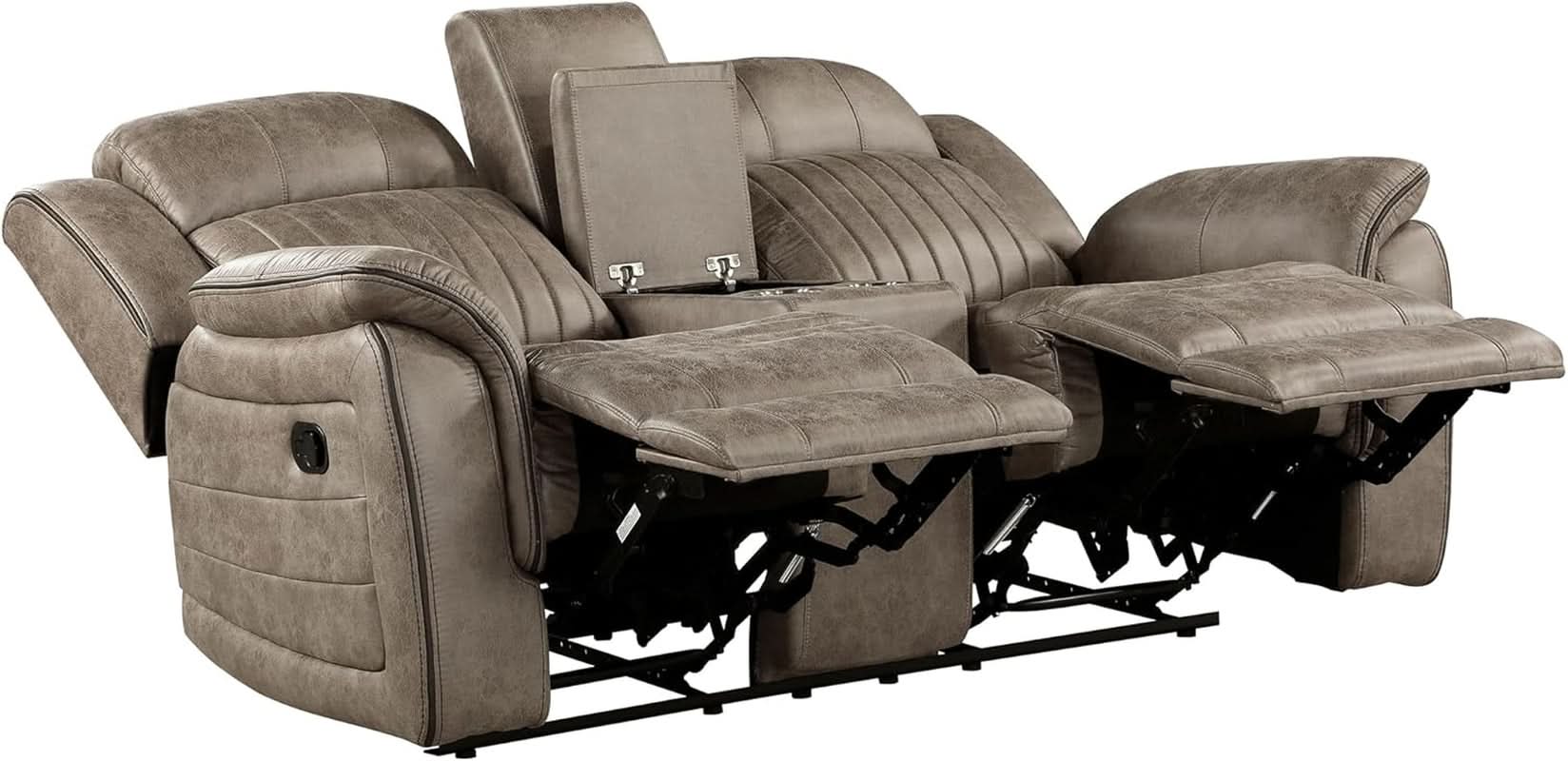 Sandy Brown Microfiber 3 Piece Reclining Living Room Set