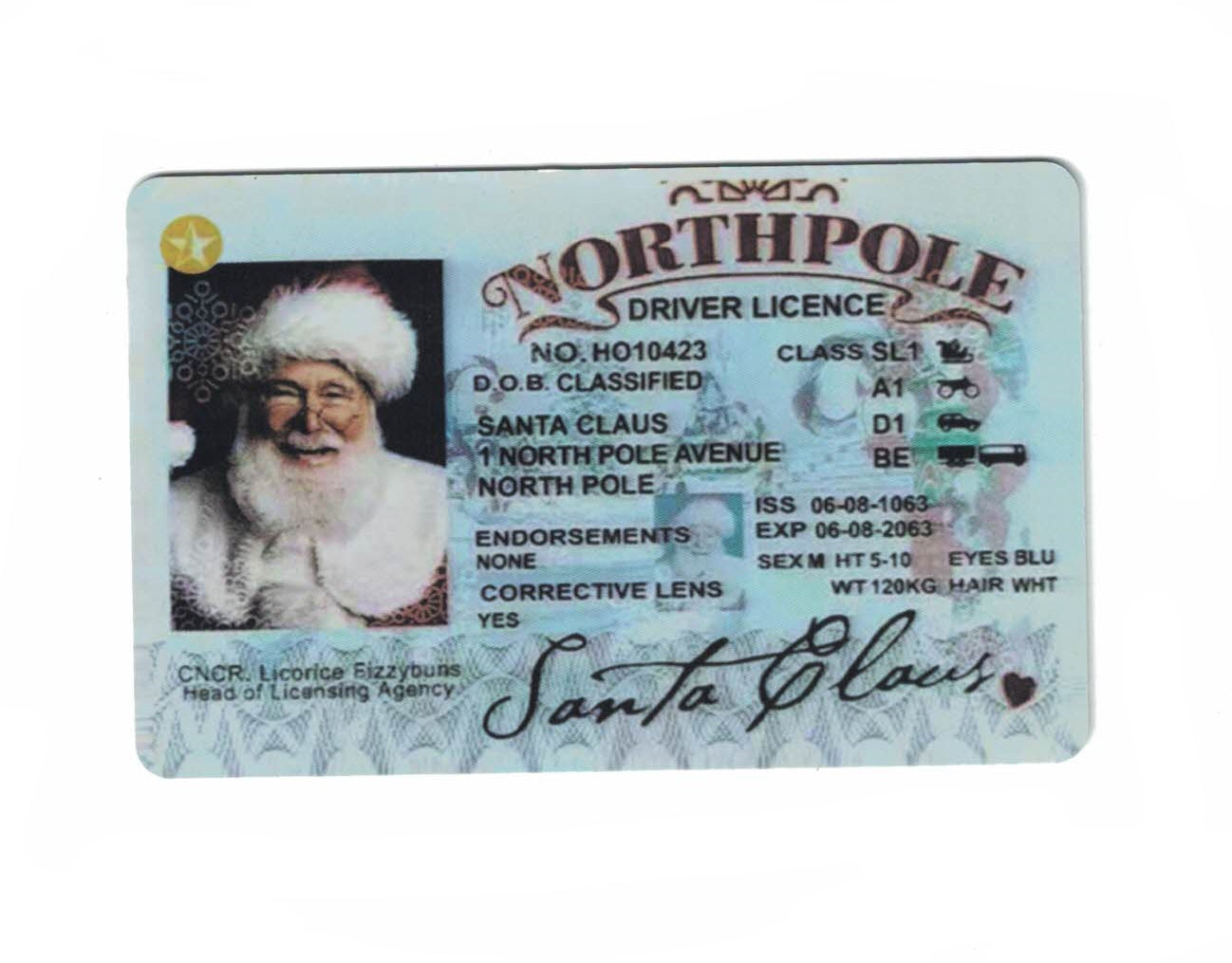 Santa Claus' Driver's License