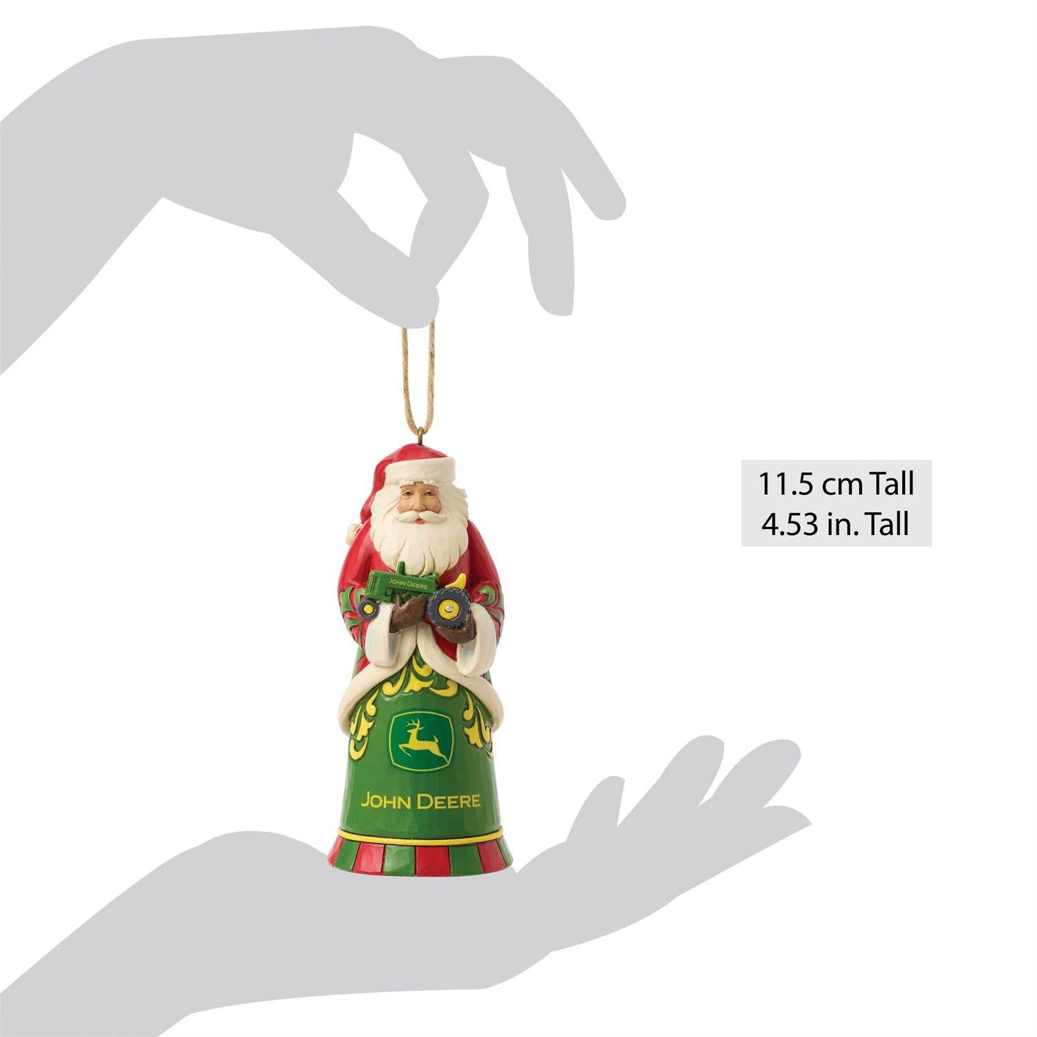 Santa with John Deere Tractor Ornament