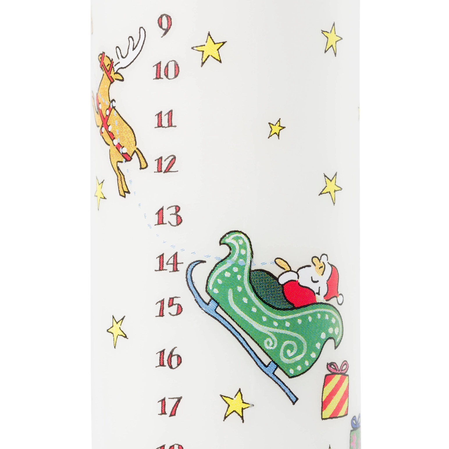 Santa's Sleigh Advent Large Pillar Candle