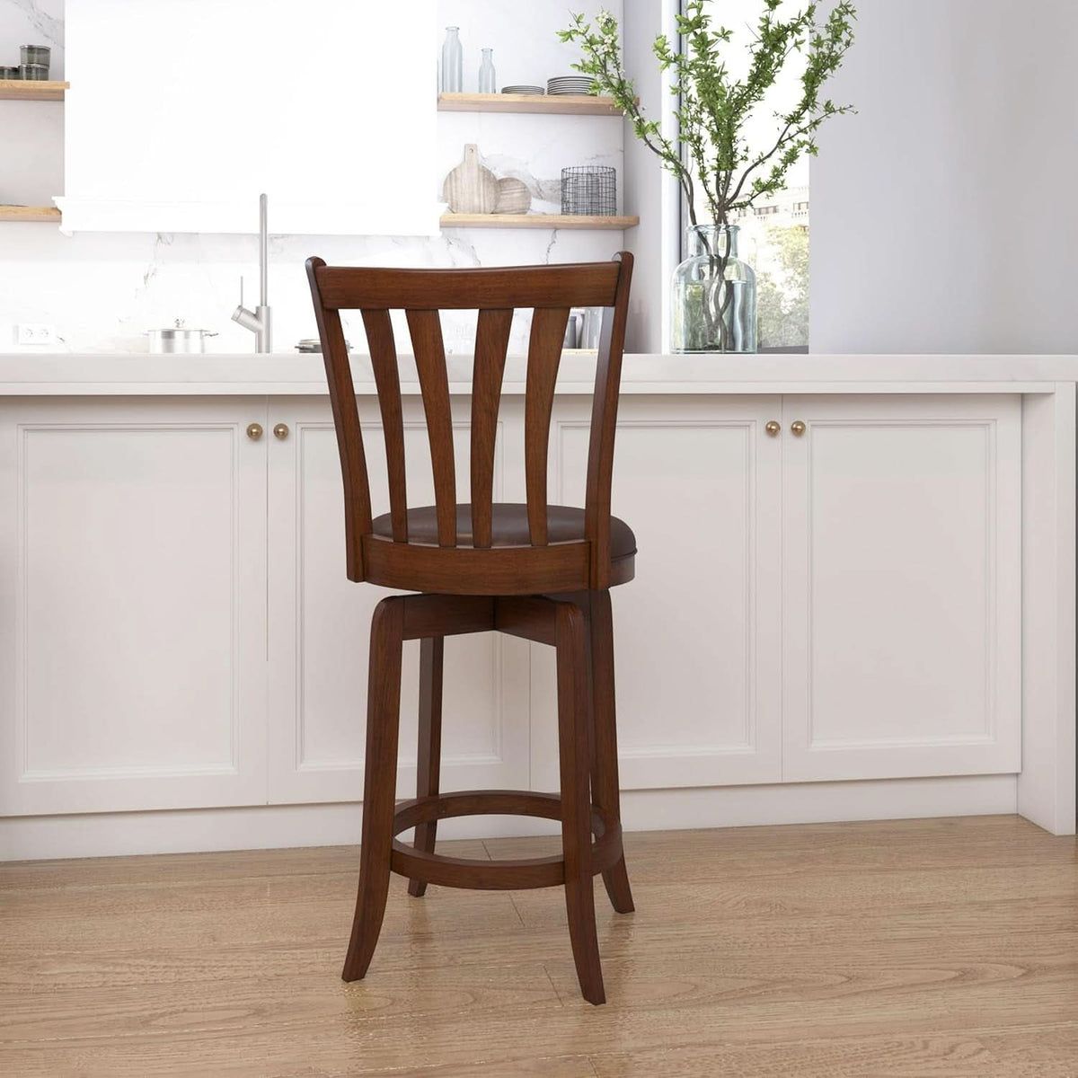 Savana Swivel Counter Stool Cherry Finish Counter Height