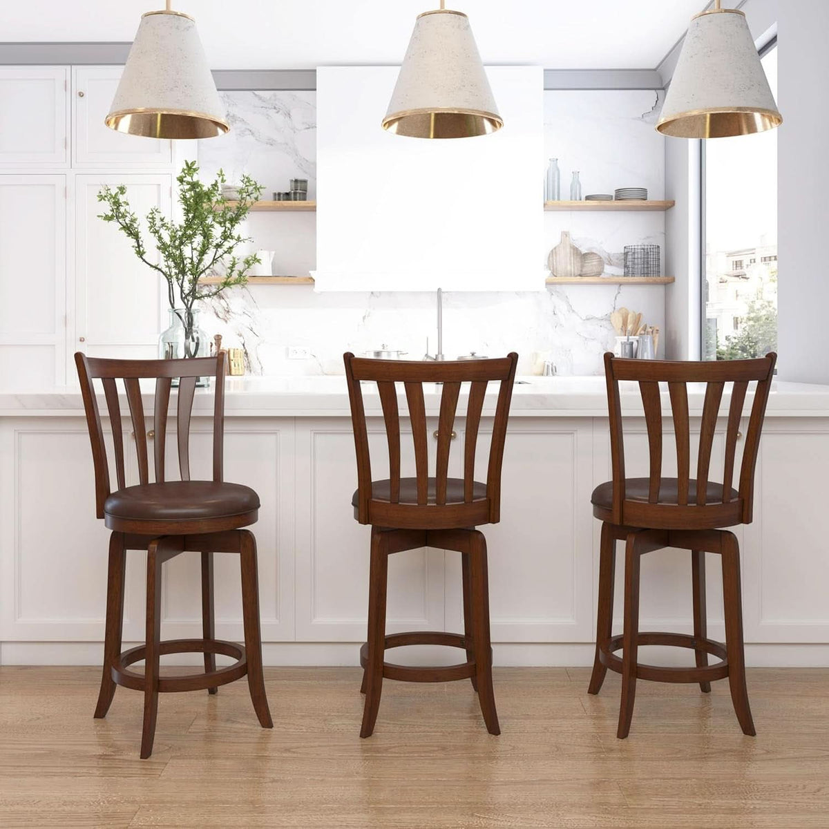 Savana Swivel Counter Stool Cherry Finish Counter Height