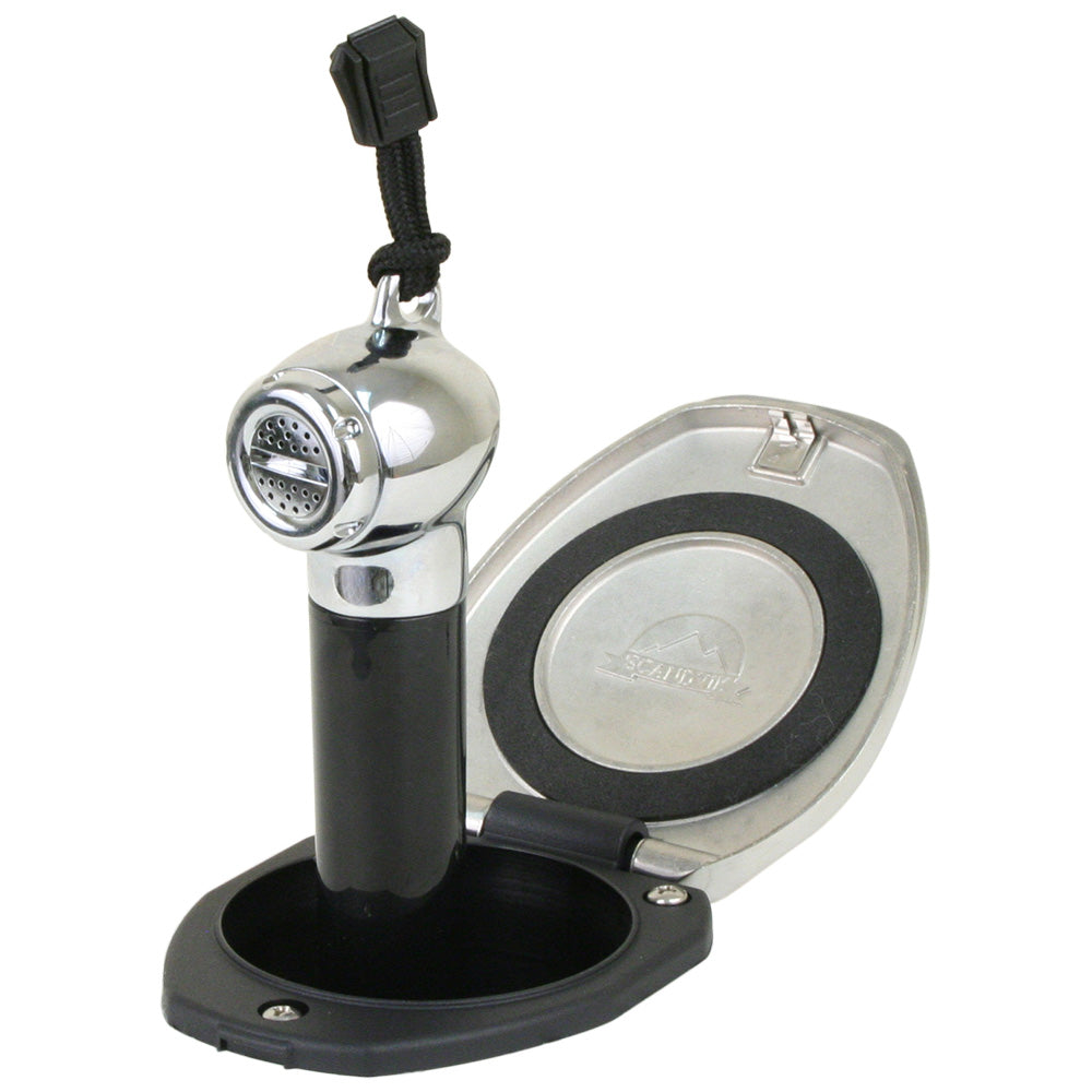 Scandvik Black &amp; SS Recessed Transom Shower Handle/Hose - Vertical/Horizontal Mount -