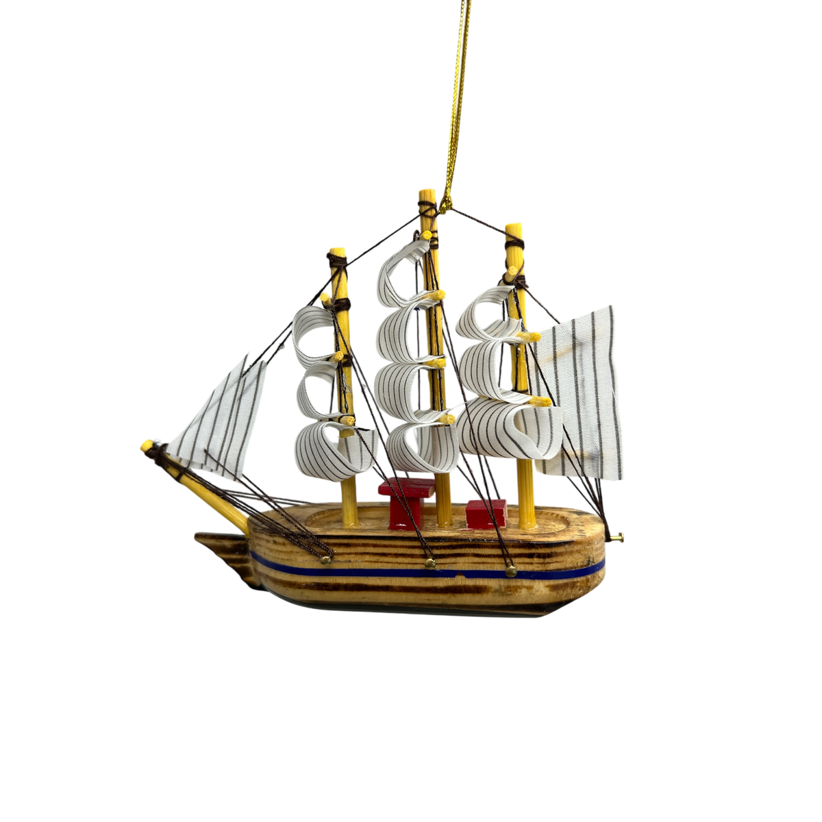 Schooner Brown Boat Ornament