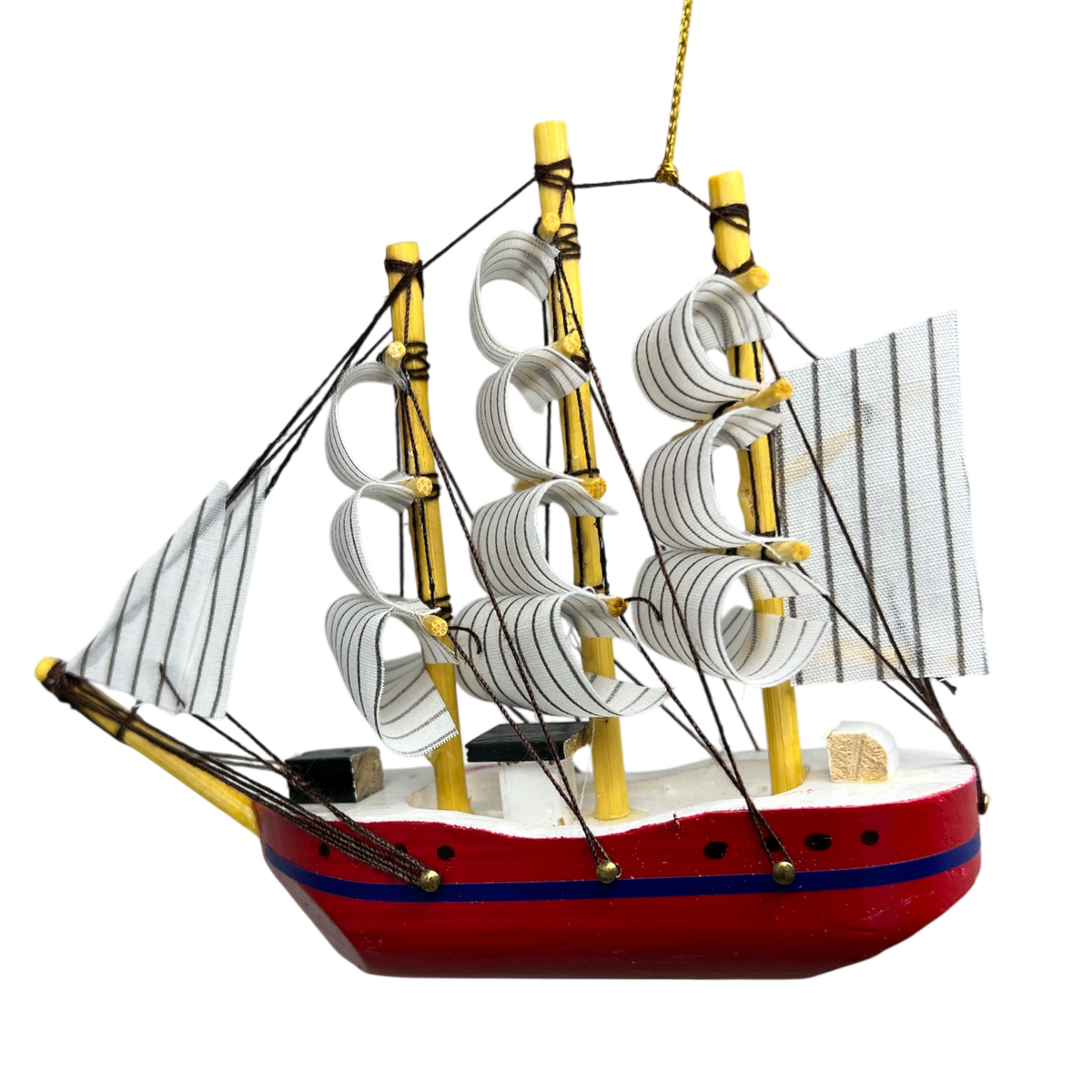 Schooner Red Boat Ornament