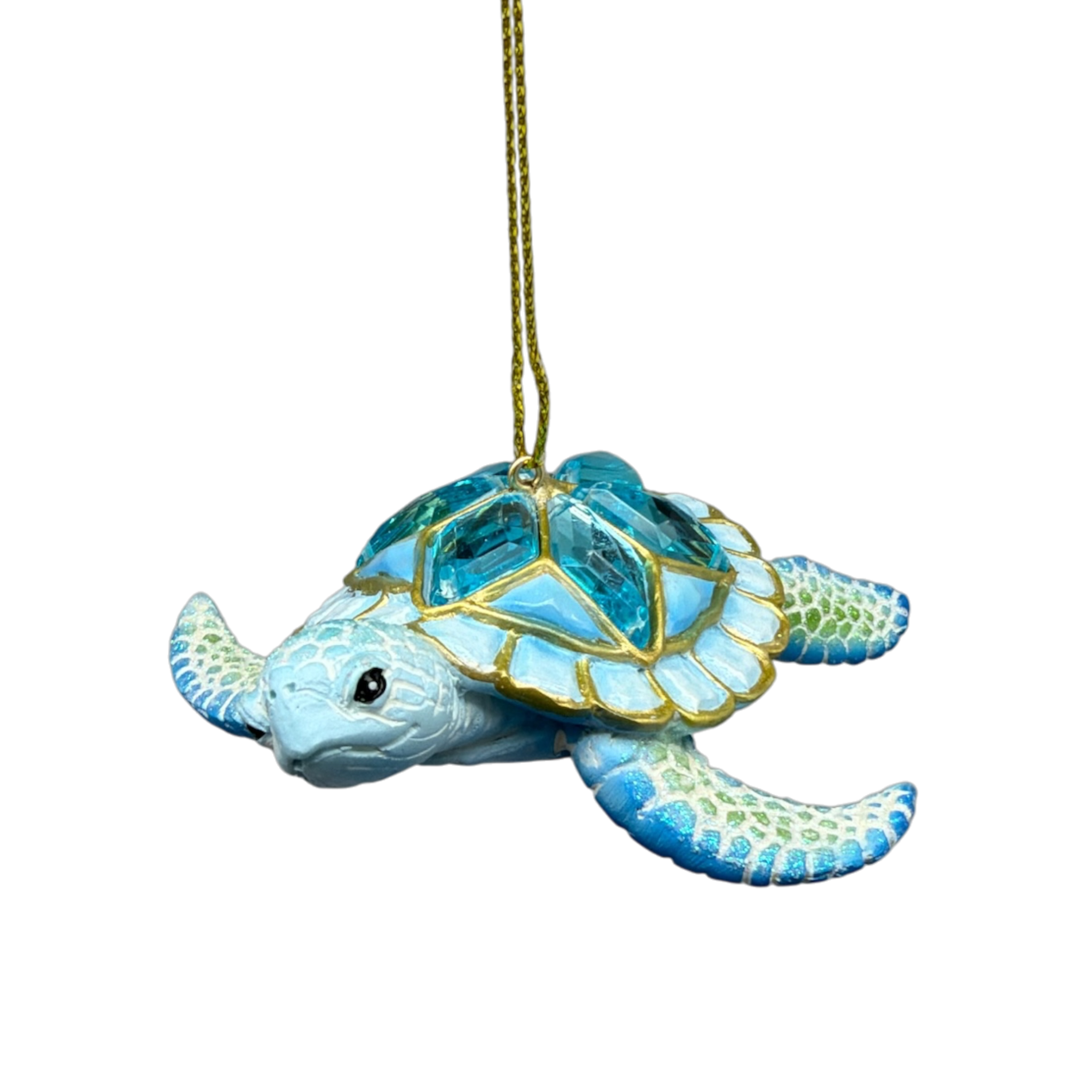 Sea Turtle with Light Blue Gems Ornament