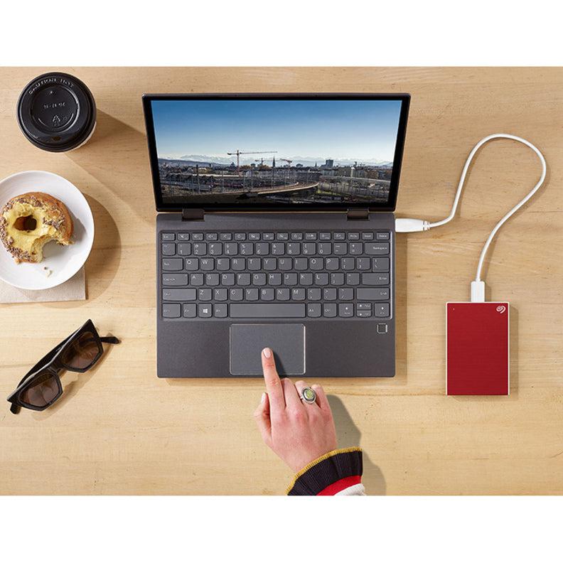 Seagate 1Tb Backup Plus Slim Portable External Hard Drive Usb 3.0 Sthn1000403 Red + 1Yr Mylio Create + 2Mo Adobe Cc Photography
