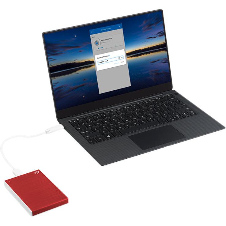 Seagate 1Tb Backup Plus Slim Portable External Hard Drive Usb 3.0 Sthn1000403 Red + 1Yr Mylio Create + 2Mo Adobe Cc Photography