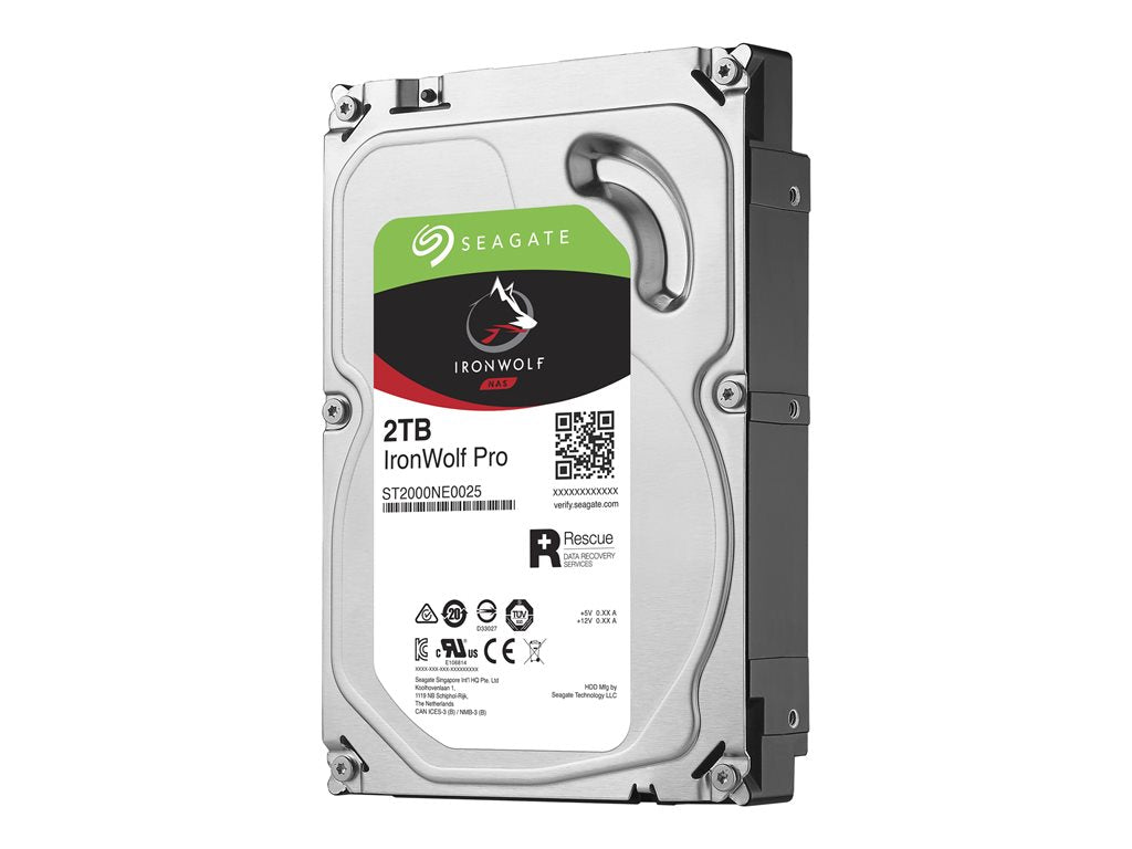 Seagate IronWolf Pro ST2000NE0025 - Hard drive - 2 TB - internal - 3.5 - SATA 6Gb/s - 7200 rpm - buffer: 128 MB - with