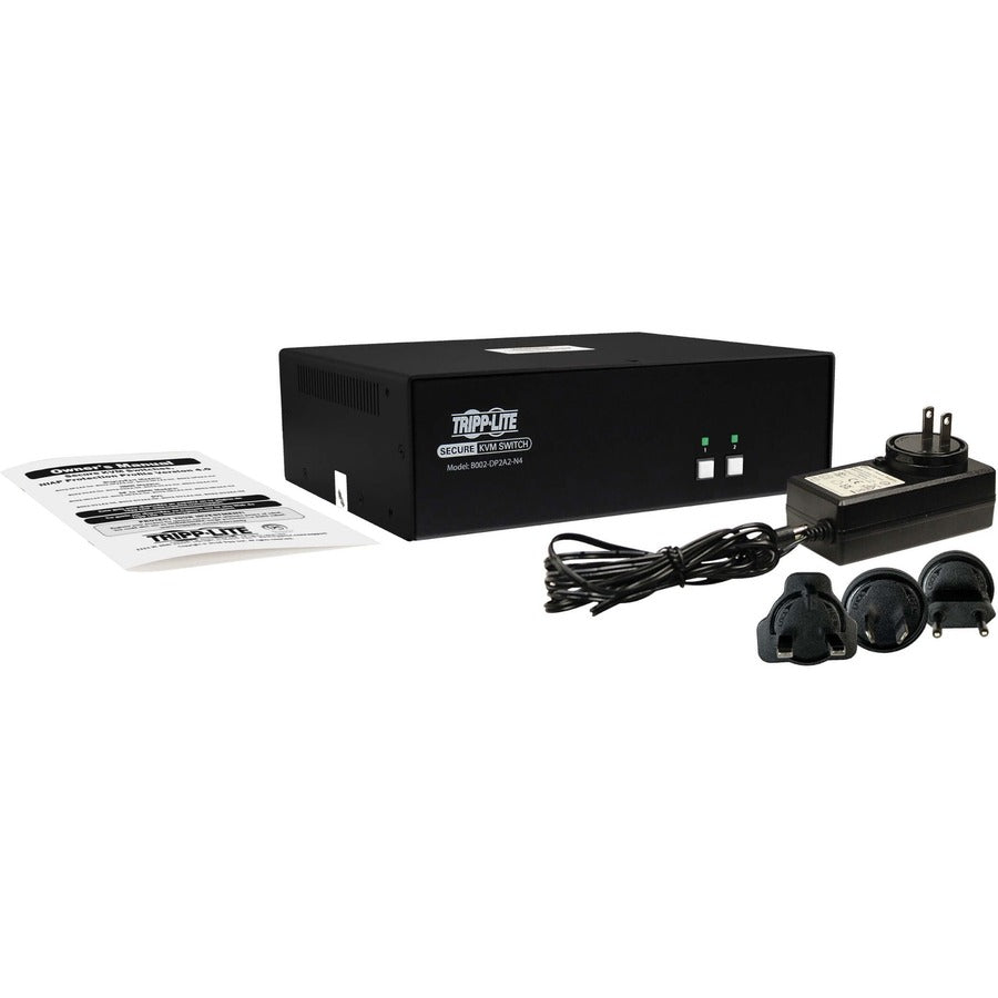 Secure DisplayPort KVM Switch 2-Port - NIAP PP4.0 Government Grade Security | TecISoft B002-DP2A2-N4