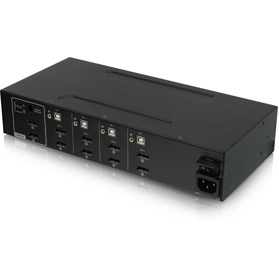 Secure KVM Switch 4-Port Dual View DisplayPort HDMI TAA Compliant | TecSoft GCS1424TAA4-UN