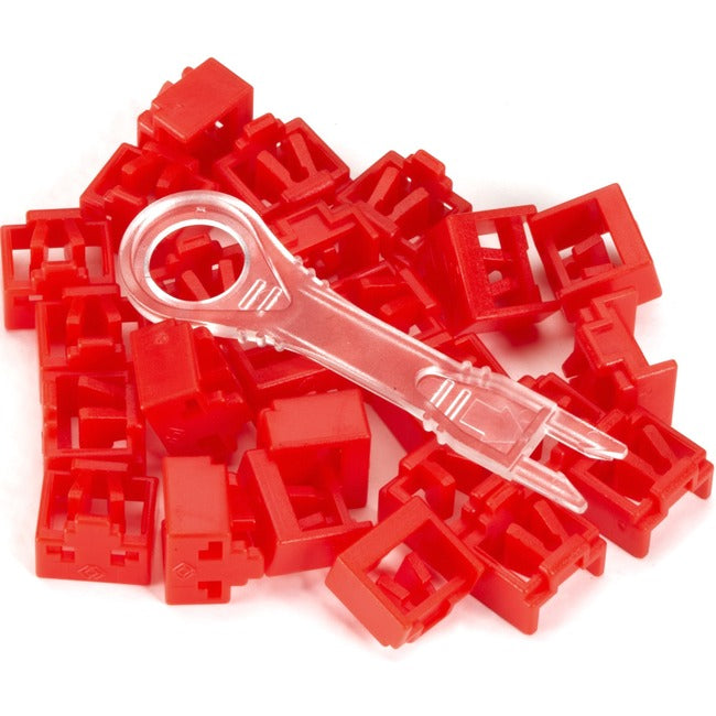 Secure Rj45 Port Lock - Red, 25-Pack, Gsa, Taa