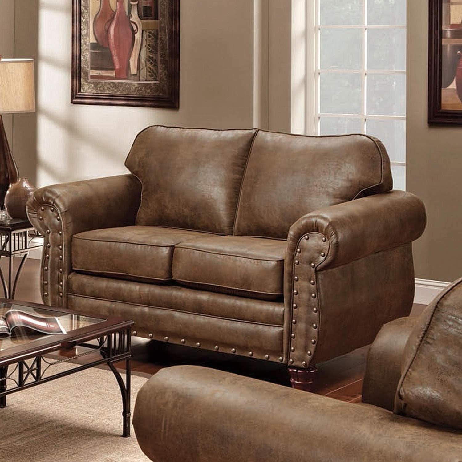 Sedona 4 Piece Leather Look Microfiber Sofa Set With Loveseat Chair Ottoman