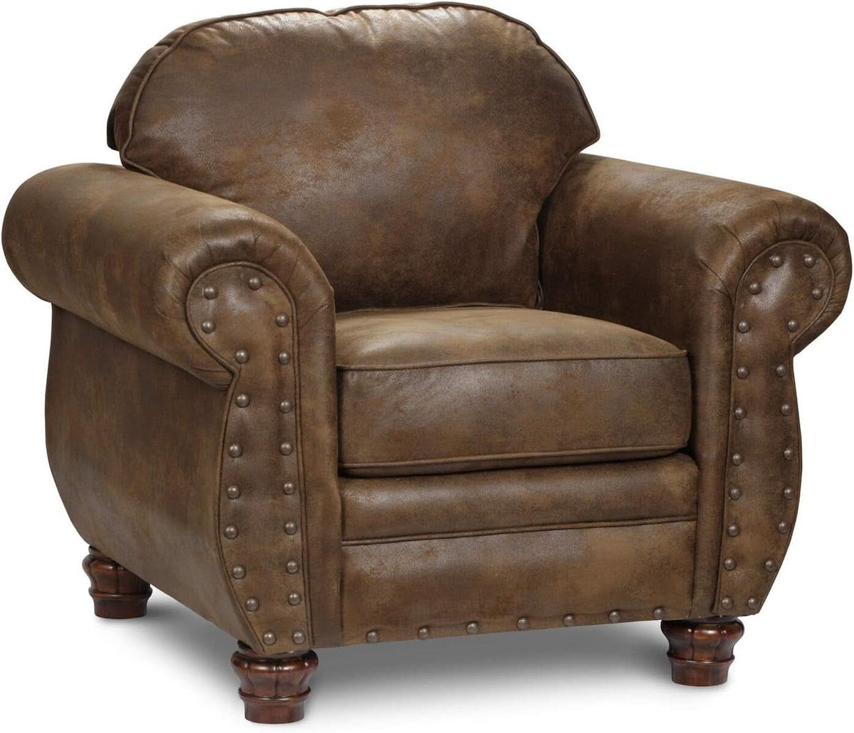 Sedona 4 Piece Leather Look Microfiber Sofa Set With Loveseat Chair Ottoman