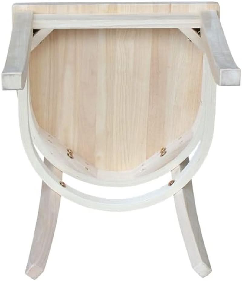Set Of 2 35.8 In Parawood X Back Dining Chairs Unfinished