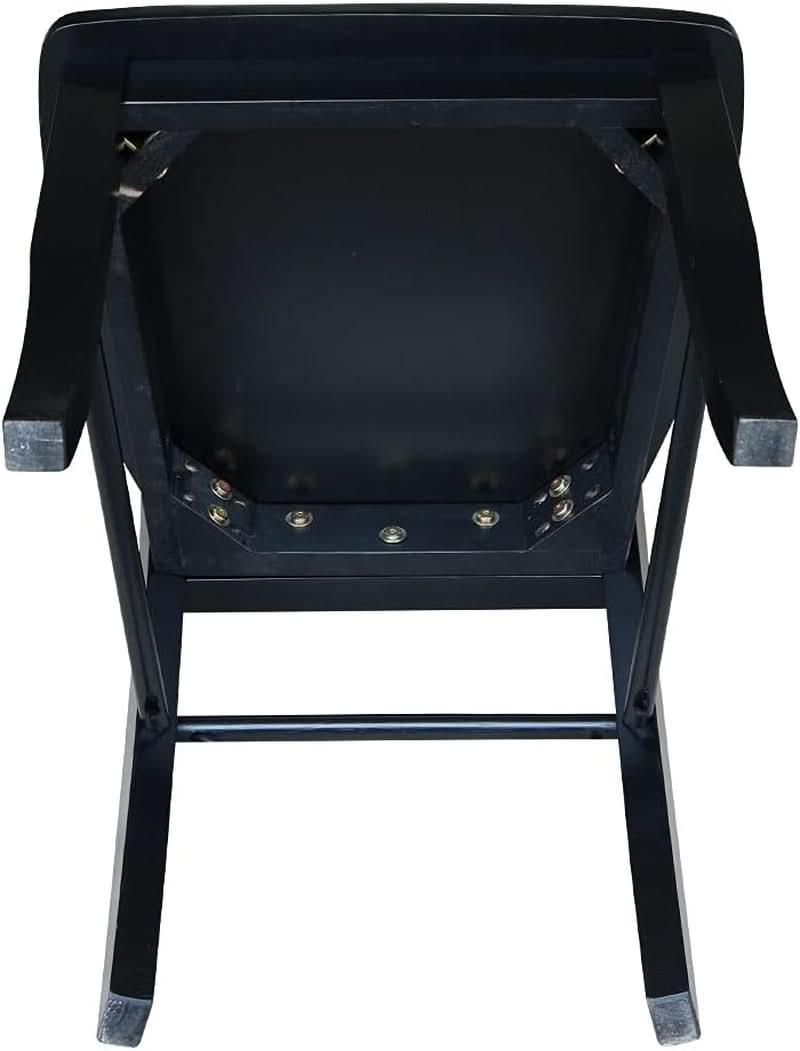 Set Of 2 Black Madrid Ladderback Dining Chairs For Kitchen