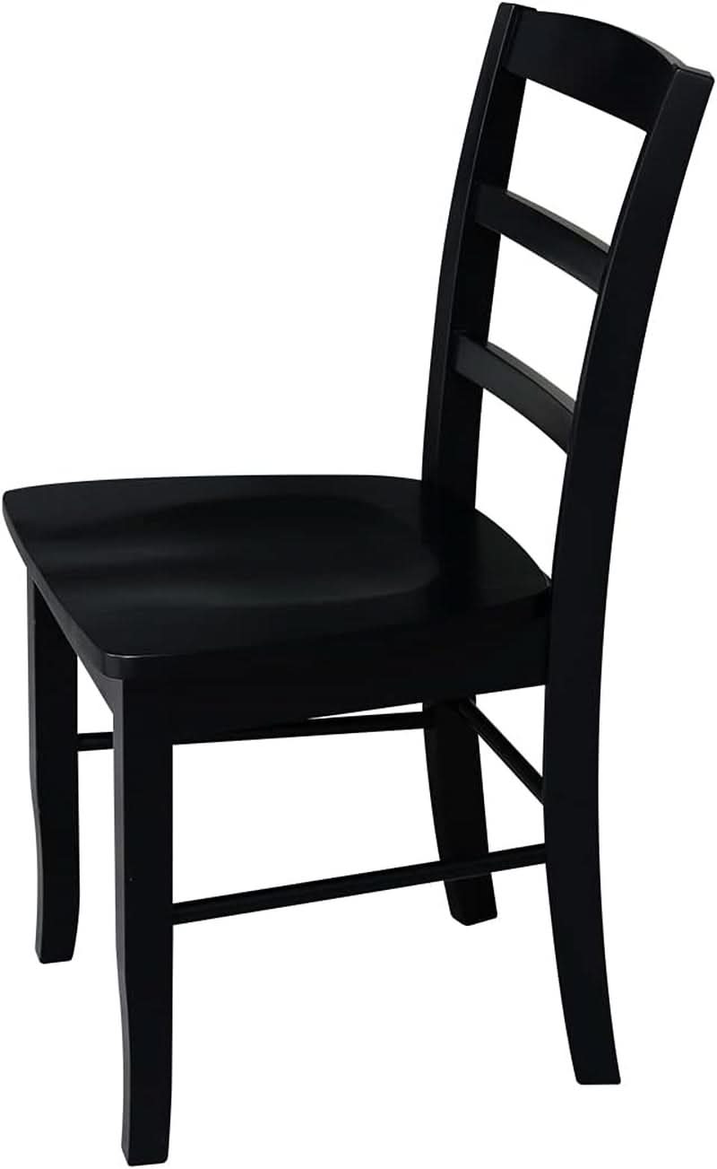 Set Of 2 Black Madrid Ladderback Dining Chairs For Kitchen