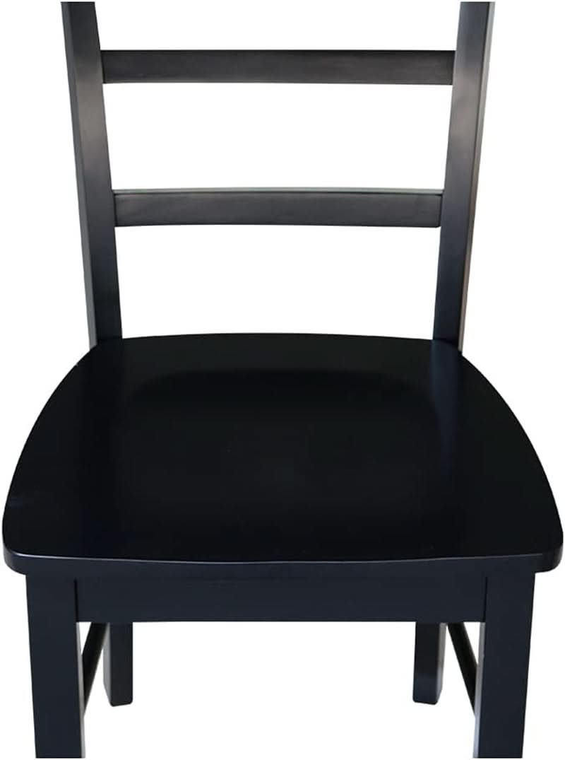 Set Of 2 Black Madrid Ladderback Dining Chairs For Kitchen