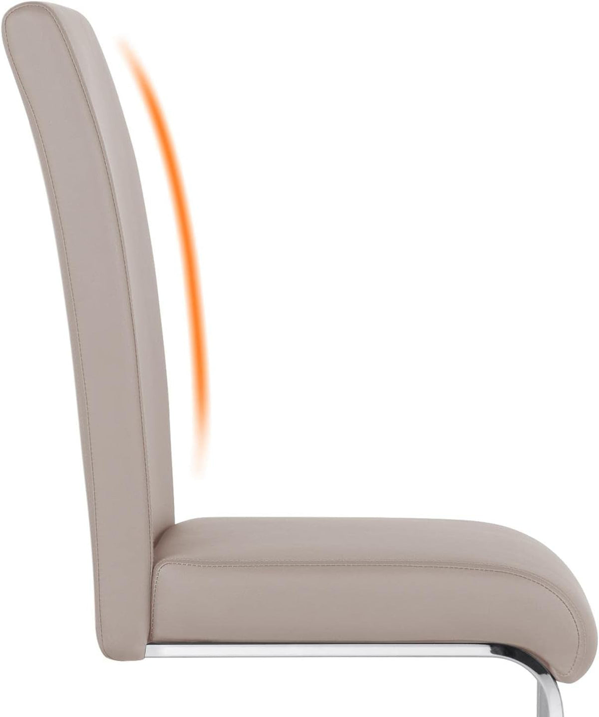 Set Of 2 Light Brown High Back Modern Dining Chairs