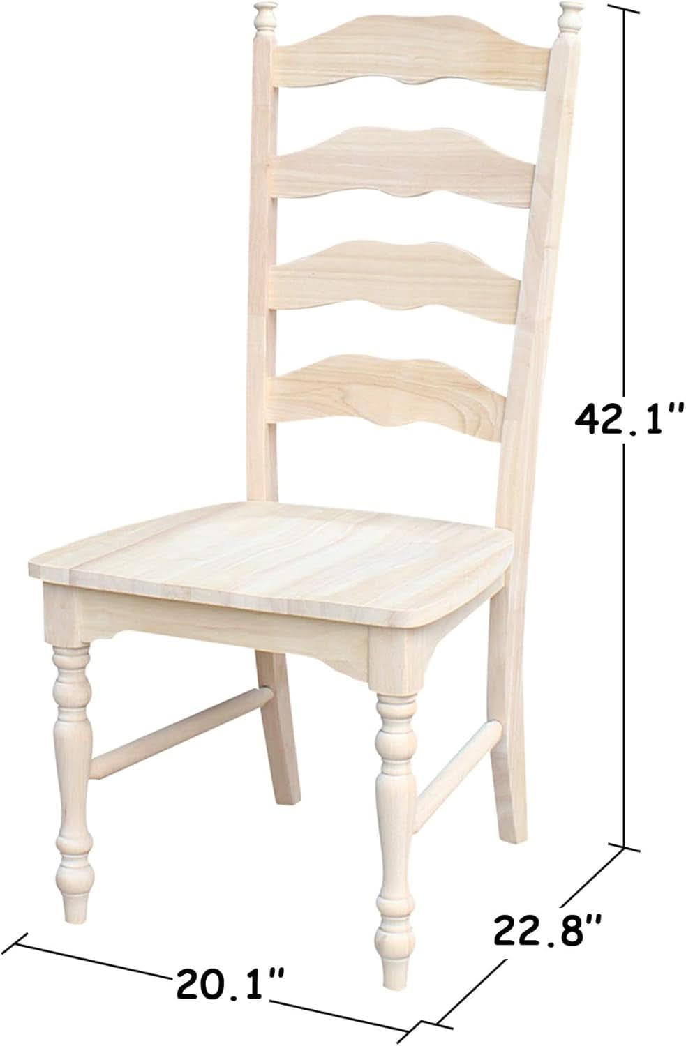 Set Of 2 Maine Ladderback Dining Chairs Unfinished Parawood