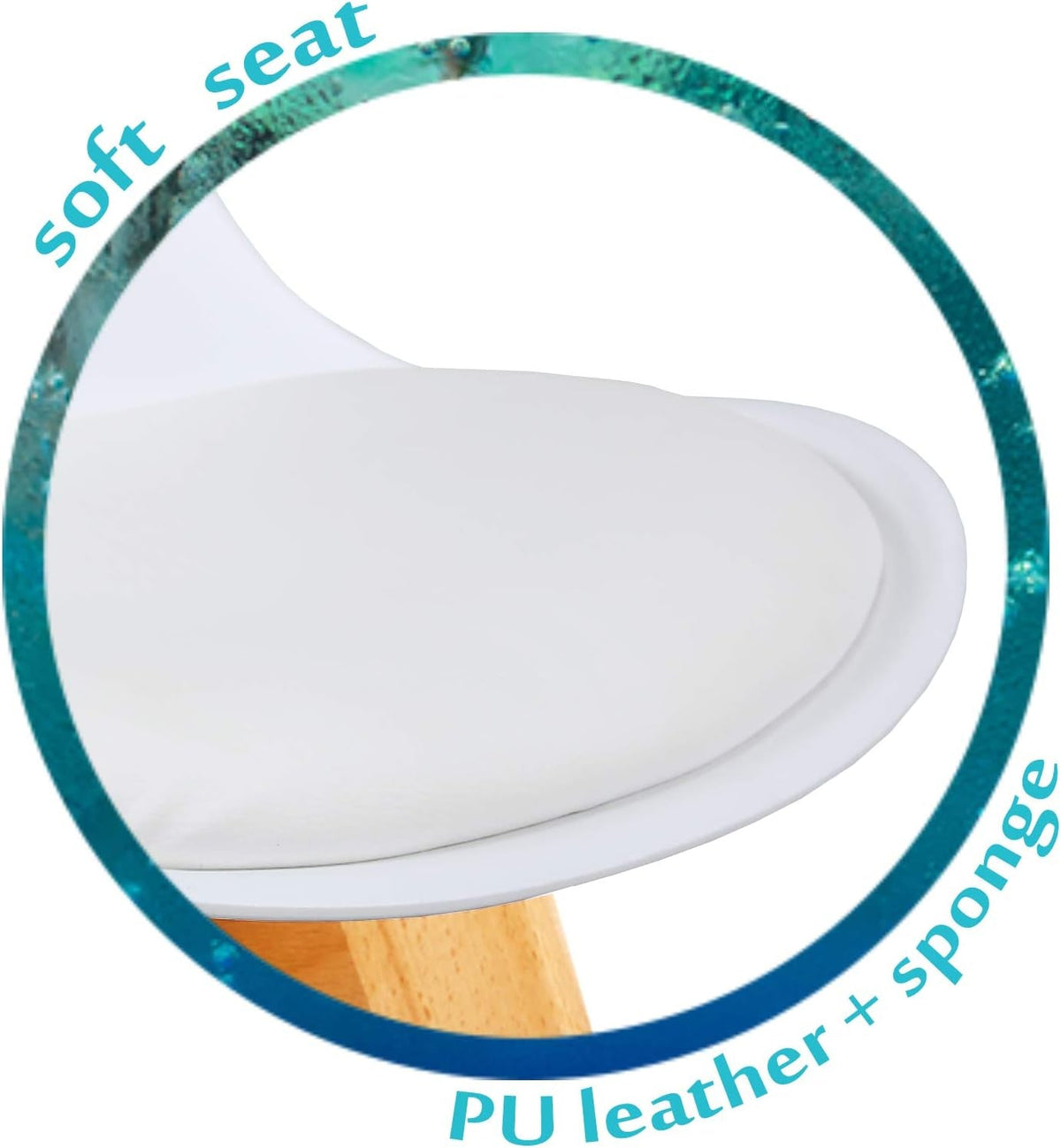 Set Of 2 Modern Shell Lounge Dining Chairs With White Shell And Wood Legs
