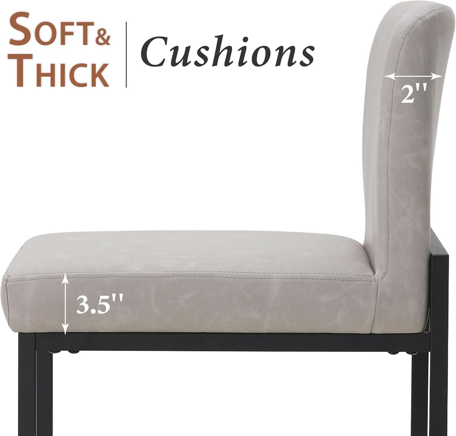 Set Of 4 Counter Height Bar Stools PU Leather With Back