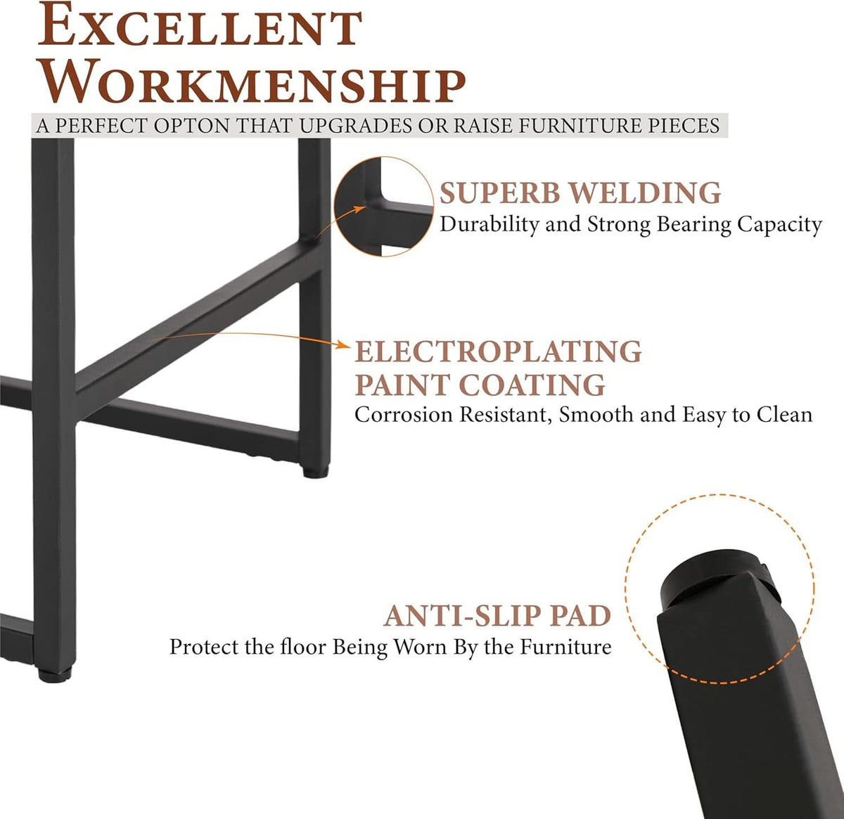 Set Of 4 Counter Height Bar Stools PU Leather With Back