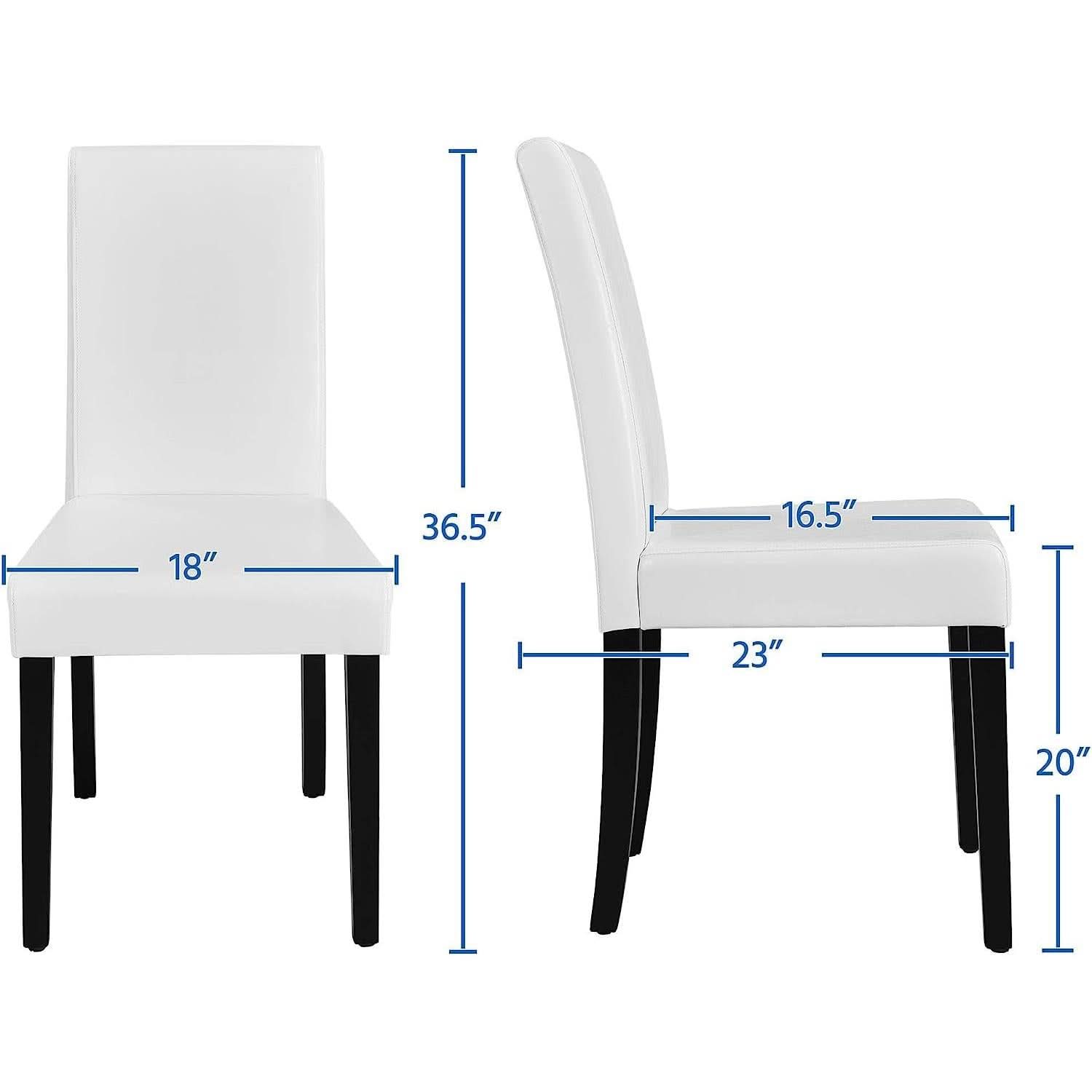 Set Of 4 Modern Parson Chairs With Faux Leather White