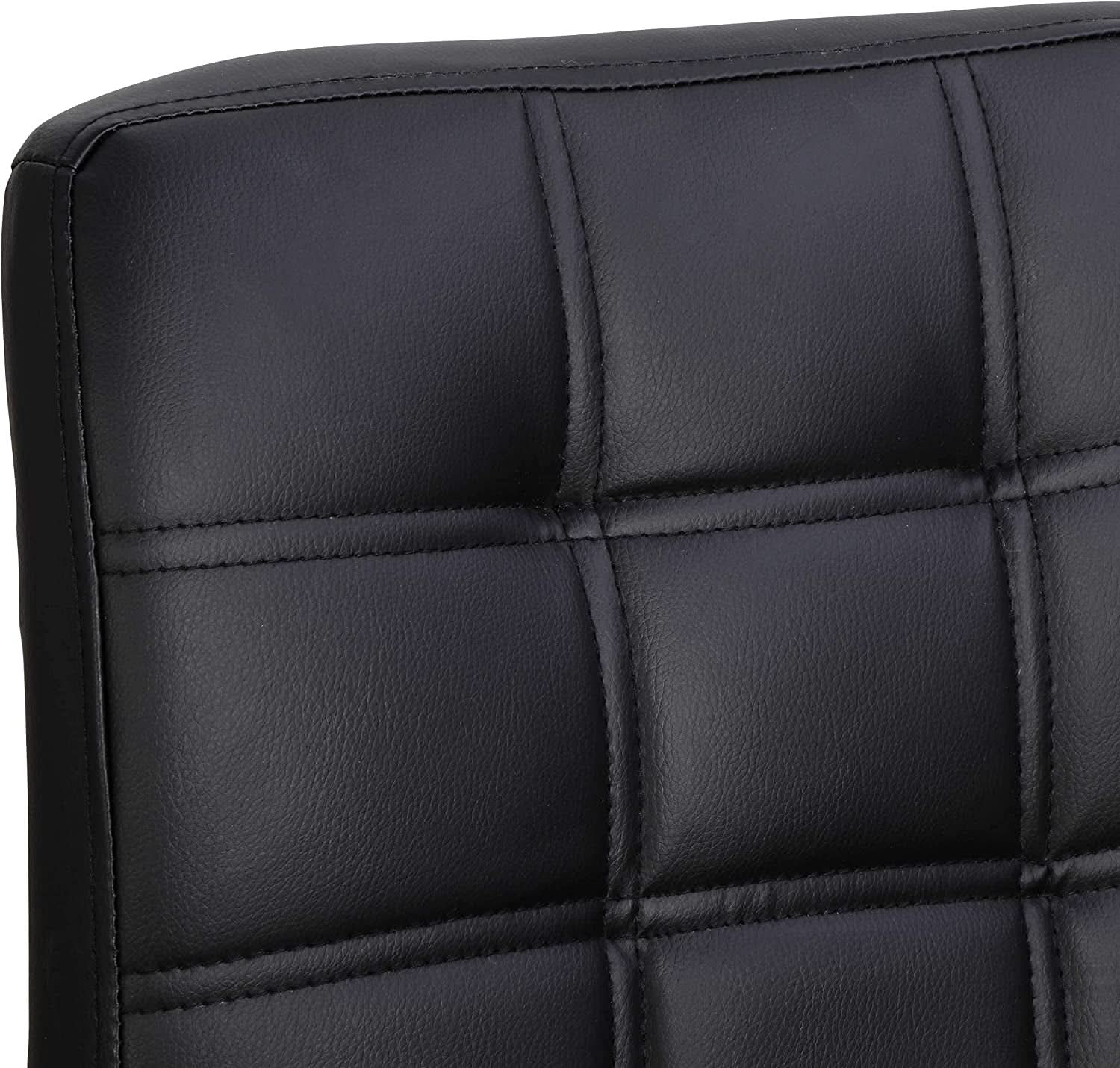 Set of 4 Adjustable Swivel PU Leather Bar Stools Modern