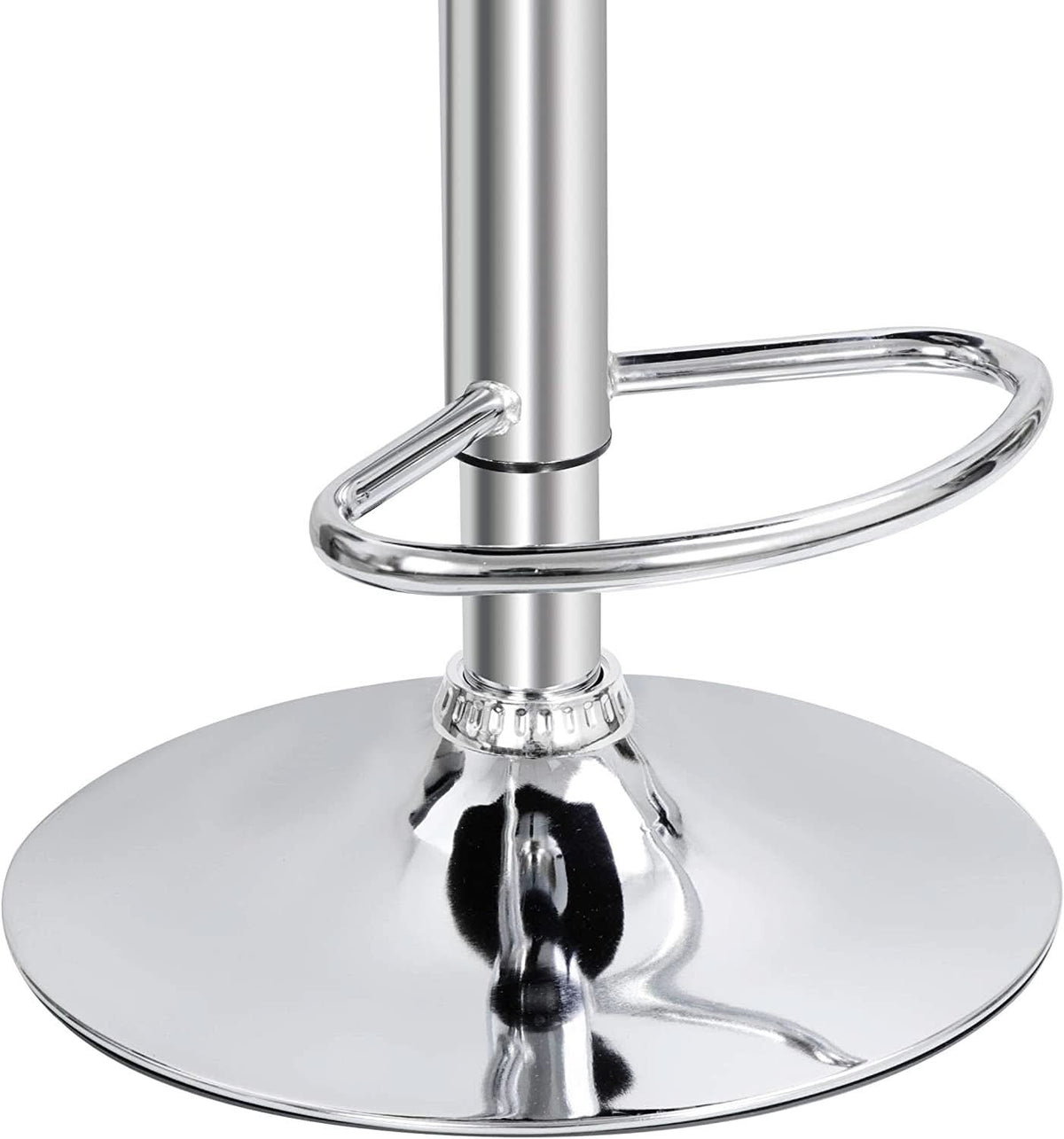 Set of 4 Adjustable Swivel PU Leather Bar Stools Modern