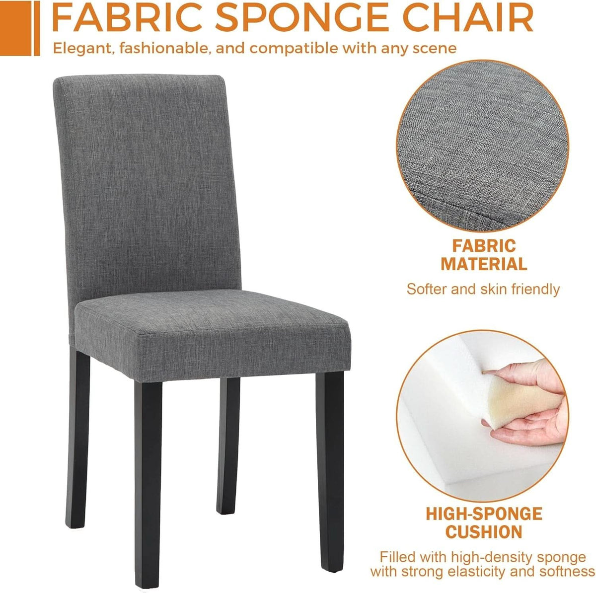 Set of 6 Mid Century Modern Upholstered Dining Chairs