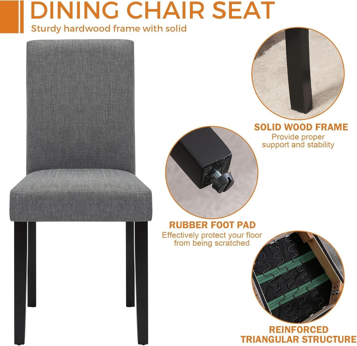 Set of 6 Mid Century Modern Upholstered Dining Chairs