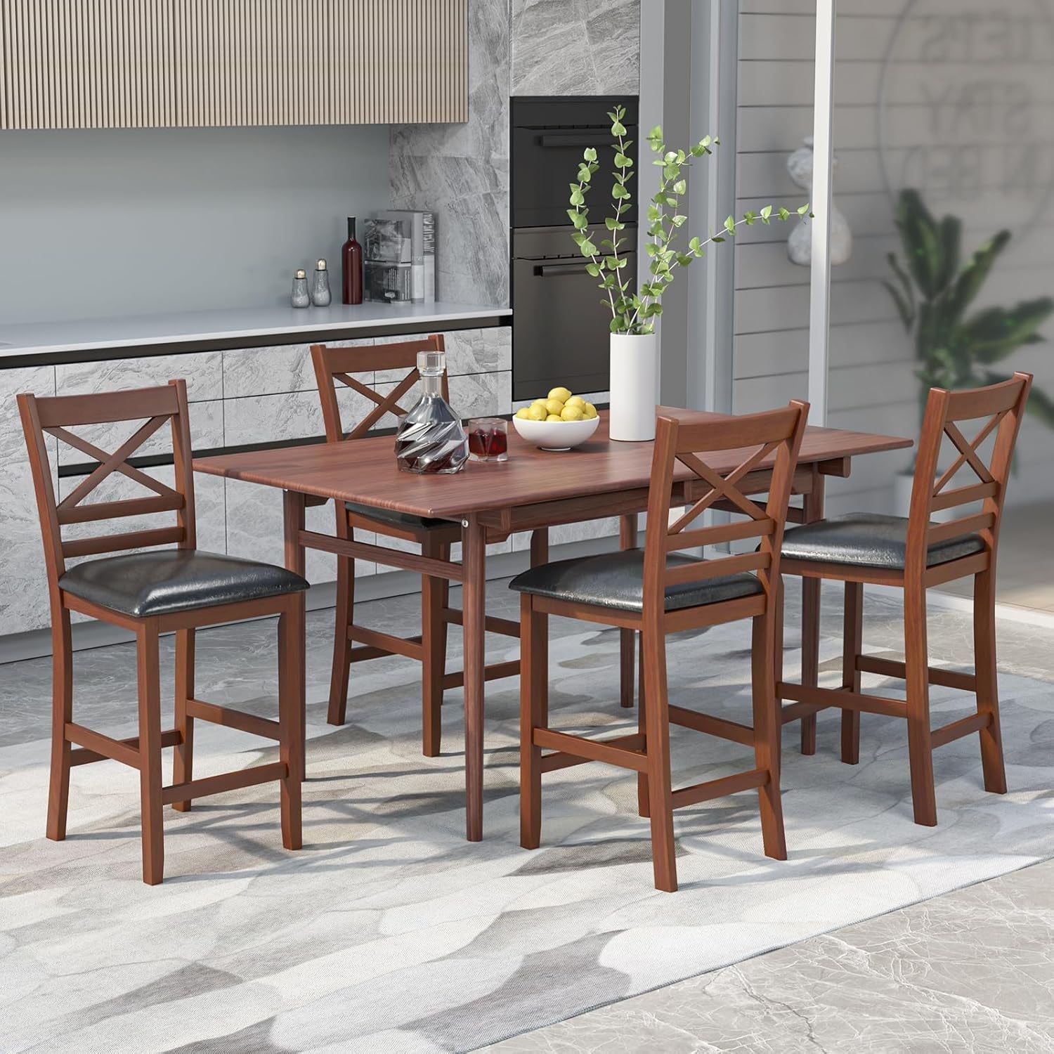 Set of Two Mid Century Modern Counter Height Barstools