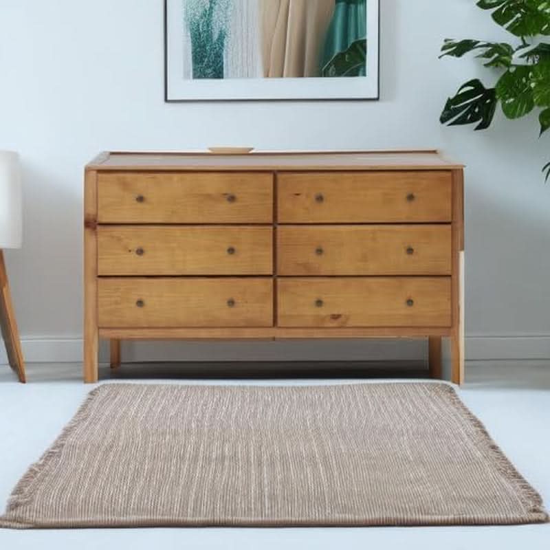 Shaker Style 6 Drawer Dresser With Solid Walnut Finish