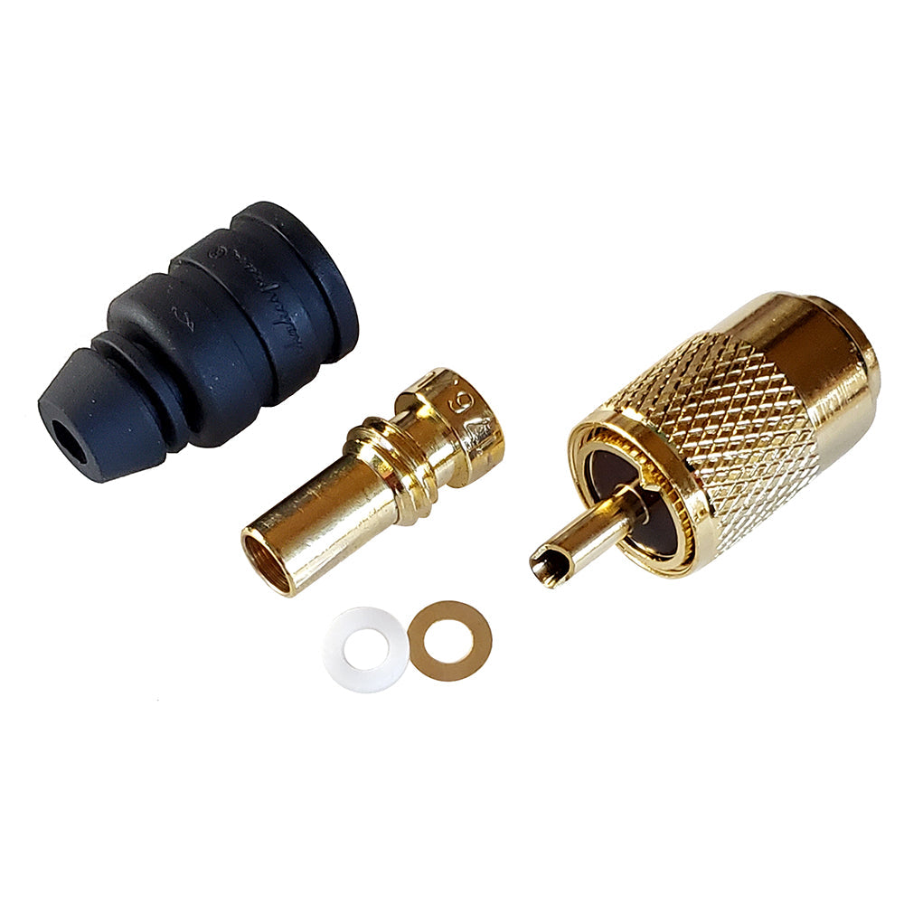 Shakespeare PL-259-58-G Gold Solder-Type Connector w/UG175 Adapter & DooDad&reg; Cable