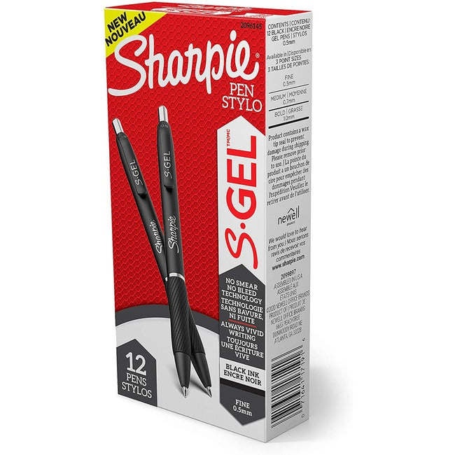 Sharpie Gel 0.5Mm 12Ct Box Black