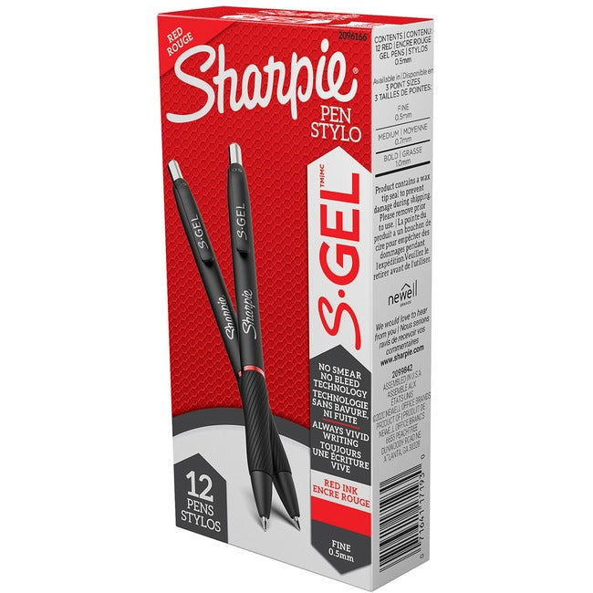 Sharpie Gel 0.5Mm 12Ct Box Red
