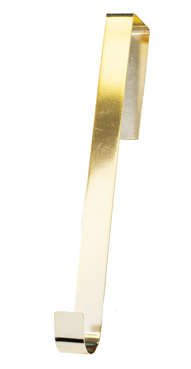 Shiny Metal 12 Inch Over the Door Wreath Hanger - Silver