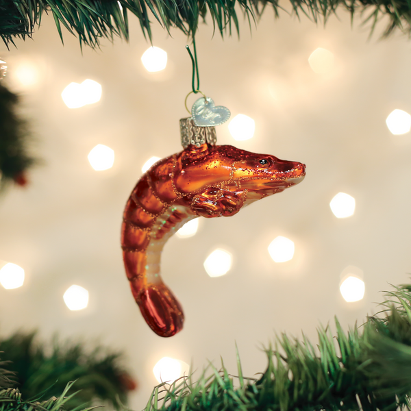 Shrimp Glass Ornament