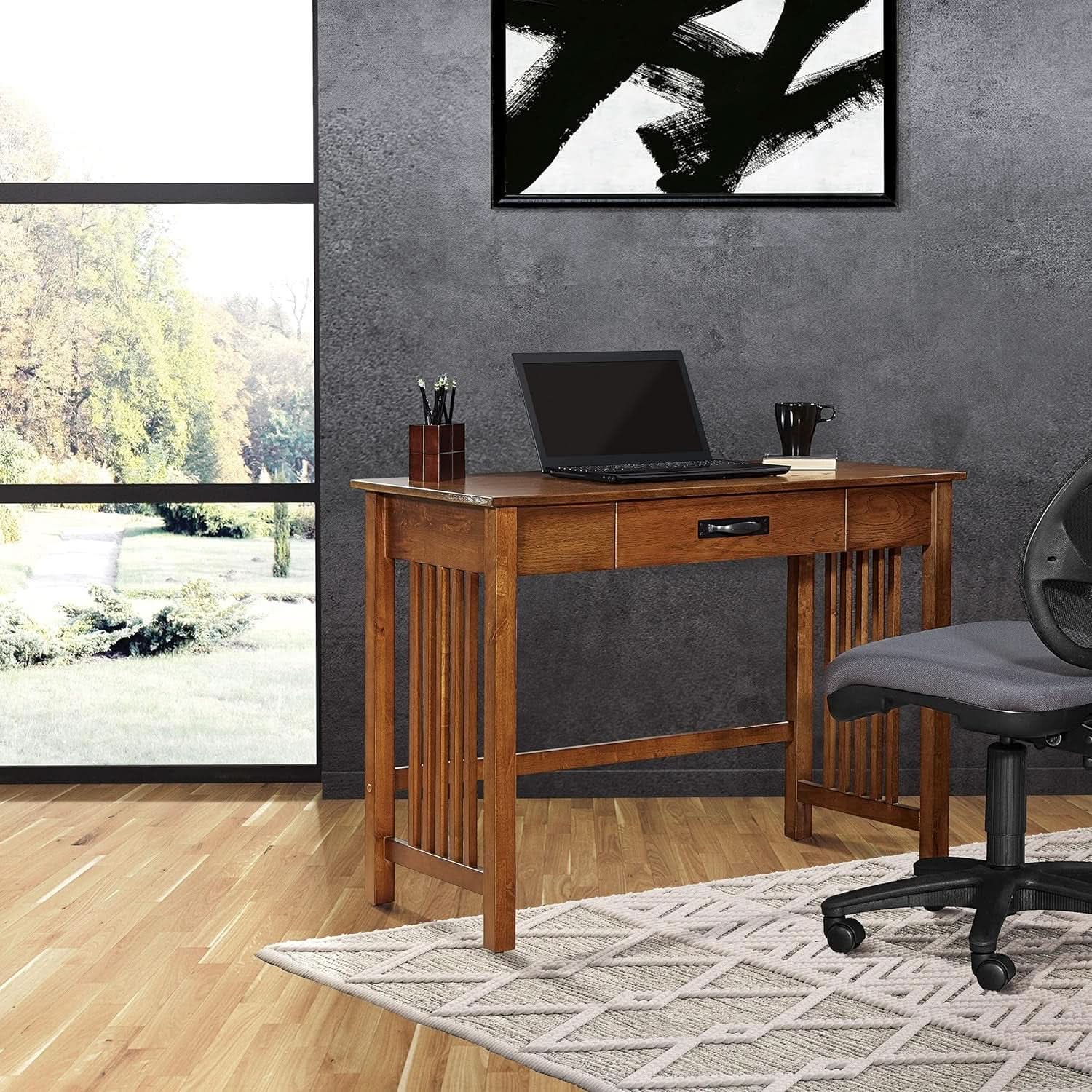 Sierra Mission Writing Desk with Pull-Out Storage Drawer