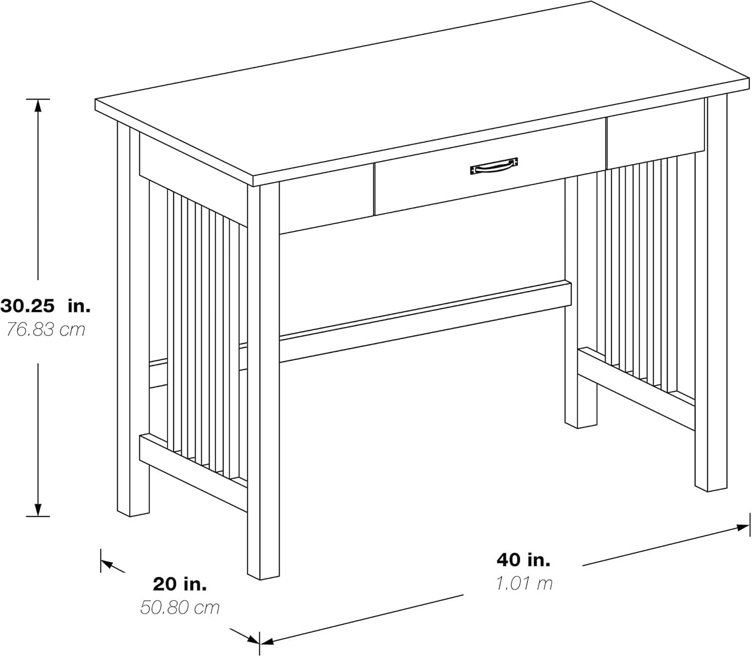 Sierra Mission Writing Desk with Pull-Out Storage Drawer