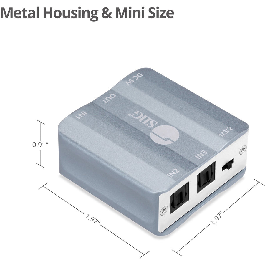 Siig 3X1 S/Pdif Toslink Switch Ce-Au0111-S1
